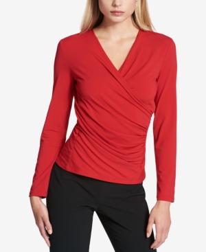 Dkny Ruched Wrap Top