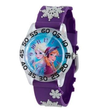 Disney Frozen Anna And Elsa Girls' Plastic Time Teacher Watch