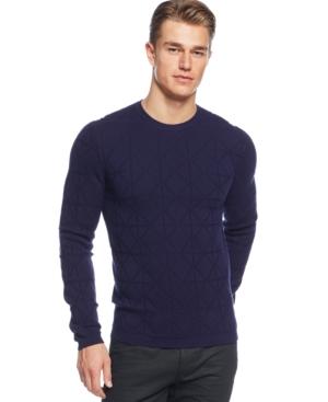 Hugo By Hugo Boss Sonur Grid-textured Crew-neck Sweater