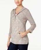Style & Co. Hooded Graphic Top, Only At Macy's