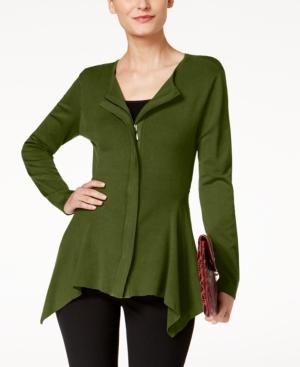 Alfani Zip-front Handkerchief-hem Cardigan, Created For Macy's