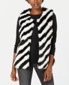 Say What? Juniors' Striped Faux-fur Vest