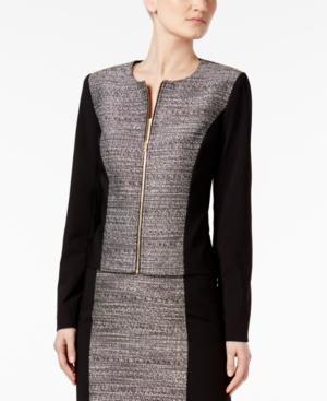 Calvin Klein Metallic Tweed-front Blazer