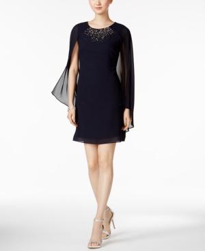 Vince Camuto Capelet Sequined Sheath Dress