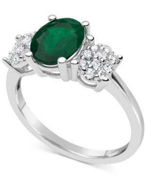 Emerald (1-3/4 Ct. T.w.) & Diamond (1/3 Ct. T.w.) Ring In 14k White Gold