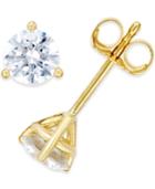 Near Colorless Certified Diamond Stud Earrings In 18k White Or Yellow Gold (3/4 Ct. T.w.)