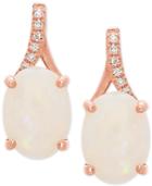 Opal (1-1/2 Ct. T.w.) & Diamond Accent Drop Earrings In 14k Rose Gold
