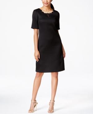 Tahari Asl Embellished Sheath Dress