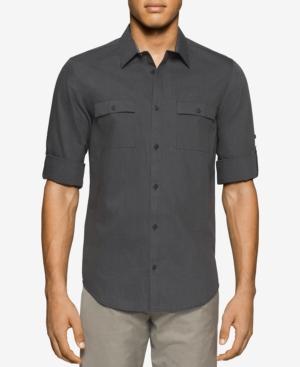 Calvin Klein Men's Denim Striped Short-sleeve Shirt