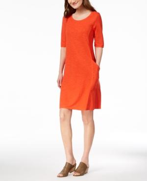 Eileen Fisher Hemp Organic Cotton Elbow-sleeve Dress, Created For Macy's