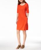 Eileen Fisher Hemp Organic Cotton Elbow-sleeve Dress, Created For Macy's
