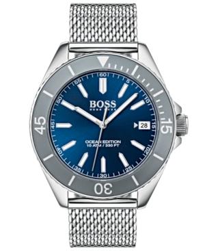 Boss Men's Ocean Edition Stainless Steel Mesh Bracelet Watch 42mm
