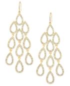 Abs By Allen Schwartz Earrings, Gold-tone Pave Crystal Large Chandelier Earrings