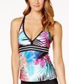 Jag Tropical-print Racerback Tankini Top Women's Swimsuit