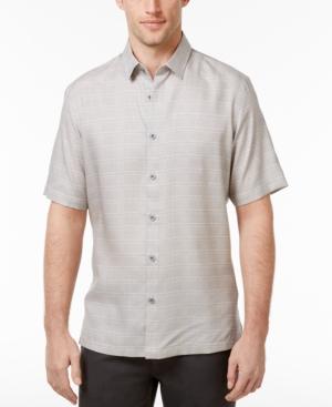 Alfani Men's Horizontal Striped Grid-pattern Shirt, Only At Macy's