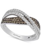 Le Vian Chocolatier Diamond Overlap Crisscross Ring (3/4 Ct. T.w.) In 14k White Gold