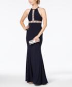 Xscape Embellished Cutout Halter Gown