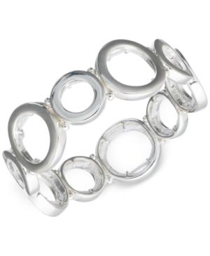 Nine West Silver-tone Circle Stretch Bracelet