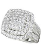 Diamond Square Cluster Ring (2 Ct. T.w.) In 14k White Gold