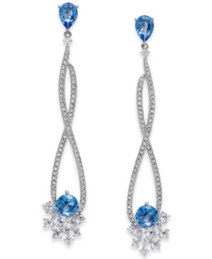 Danori Silver-tone Pave And Color Crystal Linear Drop Earrings, Created For Macy's