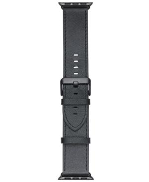 Voguestrap Smart Buddie Platinum Black Saffiano Leather Strap For 38mm Apple Watch