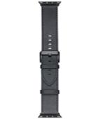 Voguestrap Smart Buddie Platinum Black Saffiano Leather Strap For 38mm Apple Watch