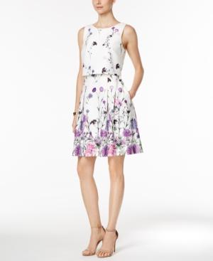 Ivanka Trump Floral-print Popover Dress