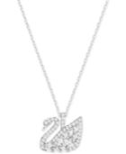 Swarovski Silver-tone Pave Swan Pendant Necklace
