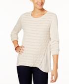 Style & Co High-low Contrast Sweater, Created For Macy's