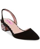 Betsey Johnson Lena Velvet Block-heel Pumps Women's Shoes