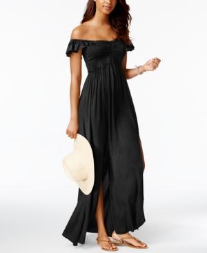 Raviya Off-the-shoulder Ruffled Maxi Cover-up Women's Swimsuit