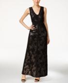 Calvin Klein V-neck Sequined Lace Gown