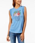 True Vintage Sequin-applique Graphic Top