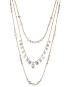 Inc International Concepts Gold-tone White Stone Triple Strand Necklace, Only At Macy's