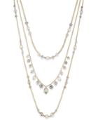 Inc International Concepts Gold-tone White Stone Triple Strand Necklace, Only At Macy's