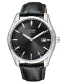 Citizen Men's Eco-drive Black Croc Embossed Leather Strap Watch 40mm Au1040-08e