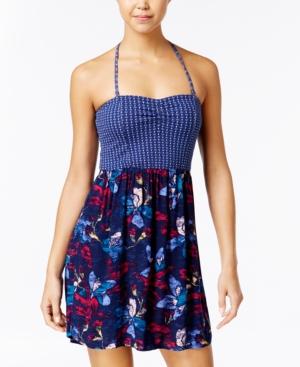 Roxy Printed Halter Fit & Flare Dress