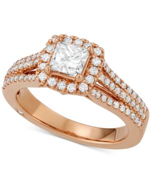 Celeste Halo By Marchesa Certified Diamond Engagement Ring (1-1/5 Ct. T.w.) In 18k White, Yellow Or Rose Gold, Created For Macy's