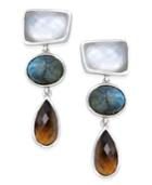 Paul & Pitu Naturally Silver-tone Semi-precious Stone Drop Earrings