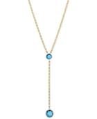 Blue Topaz Lariat Necklace (3-1/6 Ct. T.w.) In 14k Gold