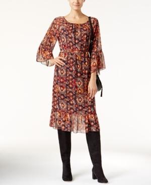 Inc International Concepts Petite Printed Peasant Dress, Only At Macy's