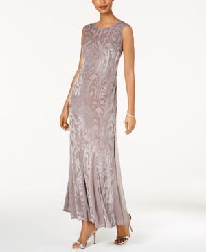 R & M Richards Flocked Velvet Gown