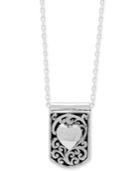 Lois Hill Heart Dog Tag 16 Pendant Necklace In Sterling Silver