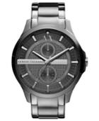 Ax Armani Exchange Watch, Men's Gray Ion Plated Stainless Steel Bracelet 46mm Ax2119