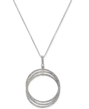 Inc International Concepts Silver-tone Pave Triple Circle Pendant Necklace, Created For Macy's