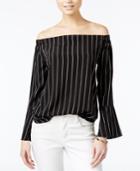 Bar Iii Striped Off-the-shoulder Top, Created For Macy's
