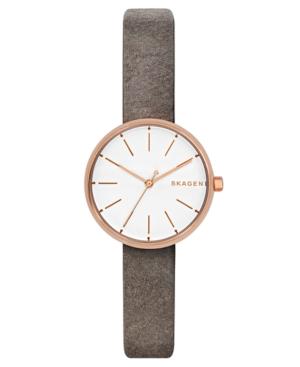 Skagen Women's Signatur Gray Leather Strap Watch 30mm