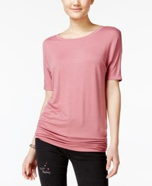 Planet Gold Juniors' Ruched Dolman-sleeve T-shirt