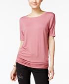 Planet Gold Juniors' Ruched Dolman-sleeve T-shirt