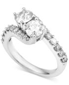 Diamond Double Stone Twist Ring (2 Ct. T.w.) In 14k White Gold